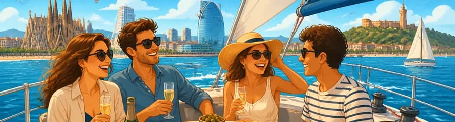 Excursión en velero por Barcelona con bebidas y aperitivos