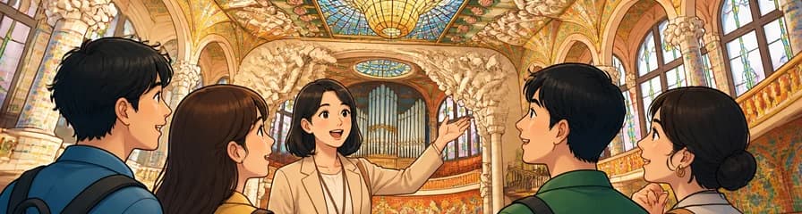 Visita guiada al Palau de la Música Catalana en japonés o coreano