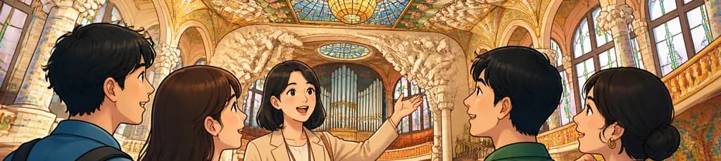 Visita guiada al Palau de la Música Catalana en japonés o coreano