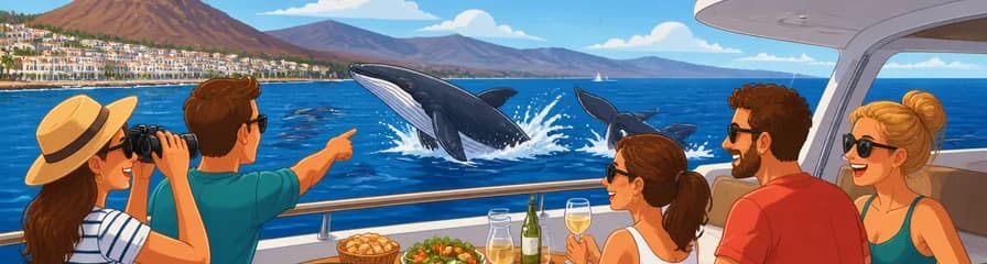 Crucero guiado en yate desde Los Cristianos: Avistamiento de ballenas y almuerzo