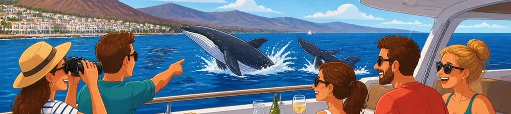 Crucero guiado en yate desde Los Cristianos: Avistamiento de ballenas y almuerzo