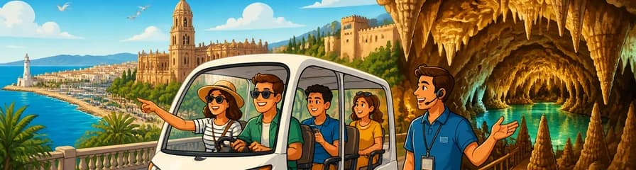 Descubre Málaga: Tour Guiado en Coche Eléctrico con Entrada a la Cueva del Tesoro