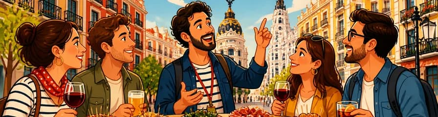 Recorrido a pie guiado por Madrid con degustación de tapas y bebidas