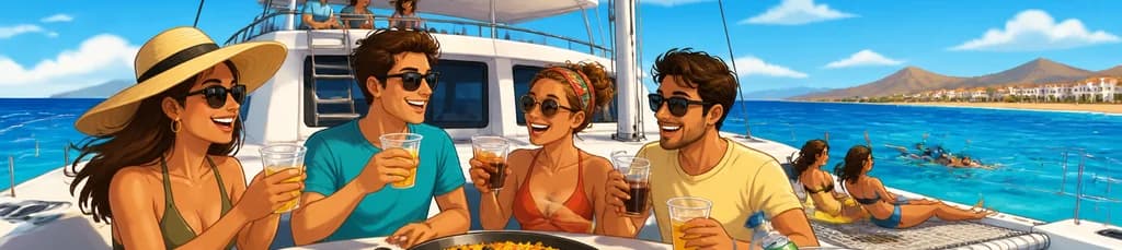 Crucero en Catamarán desde Caleta de Fuste: Almuerzo y Bebidas Ilimitadas Incluidos