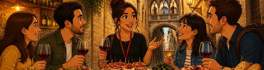 Tour guiado de tapas y vinos en grupo reducido por Barcelona