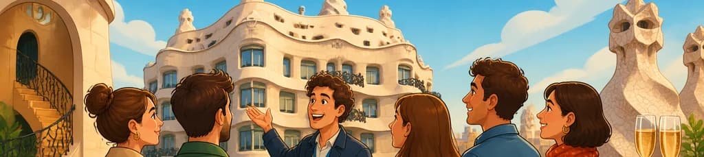 Visita guiada en grupo reducido por Casa Milà - La Pedrera con copa de cava