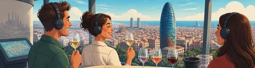 Cata de Vinos Guiada en el Mirador Torre Glòries con Audioguía