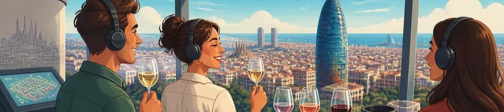 Cata de Vinos Guiada en el Mirador Torre Glòries con Audioguía