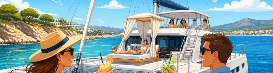 Crucero en catamarán por la Costa Daurada con bebida, y opción de cama balinesa o cubierta superior