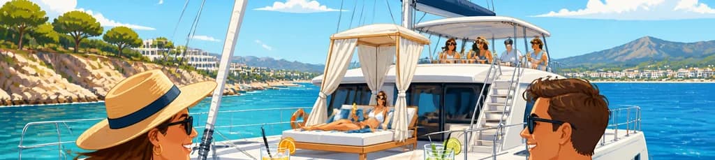 Crucero en catamarán por la Costa Daurada con bebida, y opción de cama balinesa o cubierta superior