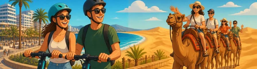 Recorrido en patinete eléctrico por Playa del Inglés y paseo en camello por las Dunas de Maspalomas
