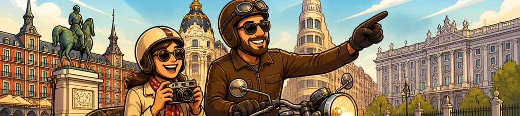 Recorrido privado de 1 hora por los lugares más emblemáticos de Madrid en sidecar vintage