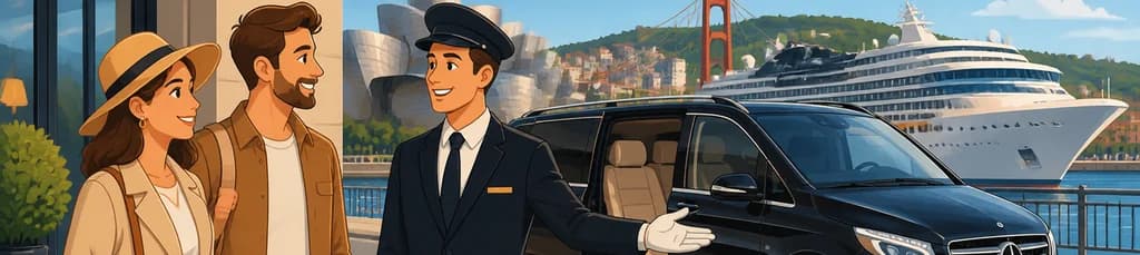 Servicio de traslado privado: de Bilbao ciudad al puerto de cruceros de Bilbao