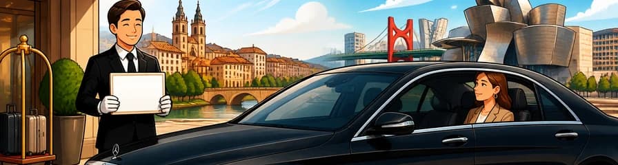 Servicio de traslado privado en coche de lujo desde Elciego a Bilbao