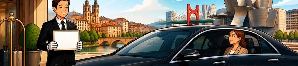 Servicio de traslado privado en coche de lujo desde Elciego a Bilbao