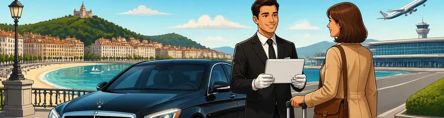 Servicio de traslado privado de lujo desde la ciudad de San Sebastián hasta el aeropuerto de Bilbao