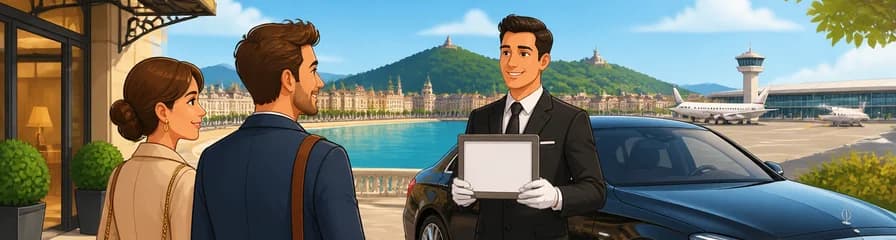 Servicio de traslado privado de lujo desde la ciudad de San Sebastián al aeropuerto de San Sebastián