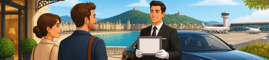 Servicio de traslado privado de lujo desde la ciudad de San Sebastián al aeropuerto de San Sebastián
