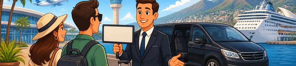 Traslado privado de llegada: del Aeropuerto de Tenerife Sur (TFS) al Puerto de Cruceros de Tenerife
