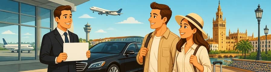Servicio privado de traslado de ida y vuelta: Aeropuerto de Sevilla (SVQ) a la ciudad