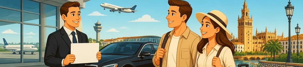 Servicio privado de traslado de ida y vuelta: Aeropuerto de Sevilla (SVQ) a la ciudad
