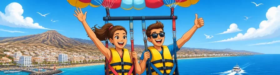 Vuelo en Parascending sobre Los Cristianos, Tenerife
