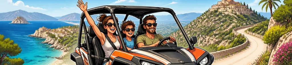 Aventura familiar en buggy automático de tres plazas por Mallorca
