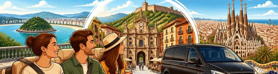 Servicio de traslado privado con parada de dos horas: de San Sebastián a Barcelona