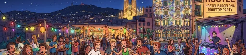 Fiesta de Bienvenida para Viajeros en Hostales de Barcelona