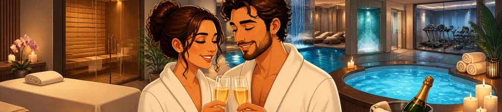Experiencia de masaje romántico para parejas con acceso a spa y jacuzzi privado, incluyendo cava