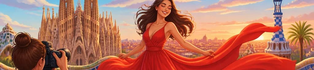 Captura la magia con una sesión de fotos de vestido volador en Barcelona