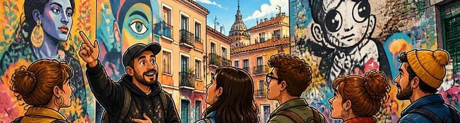 Recorrido privado a pie por el vibrante arte urbano de Madrid