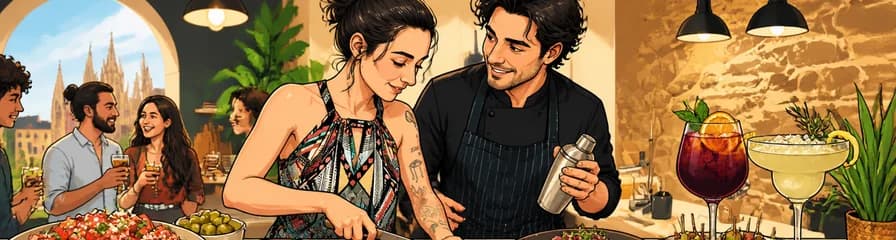 Clase de Cocina y Cócteles de Tapas Barcelonesas con Veronique y Mattias
