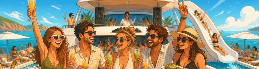 Experiencia de medio día en el Ibiza Boat Club: Fiesta en barco con brunch sin fin