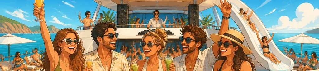 Experiencia de medio día en el Ibiza Boat Club: Fiesta en barco con brunch sin fin