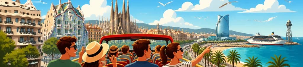 Recorrido panorámico por la costa de Barcelona: descubre la ciudad en autobús turístico con paradas libres