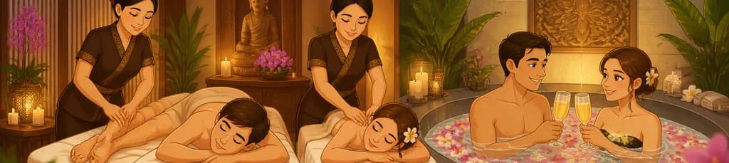 Disfruta de un masaje en pareja de 30 minutos y un baño floral en THAI SPA MASSAGE