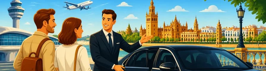 Servicios de traslados y disposición en la ciudad de Sevilla, incluyendo conexiones al aeropuerto