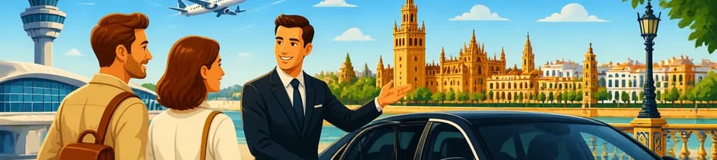 Servicios de traslados y disposición en la ciudad de Sevilla, incluyendo conexiones al aeropuerto