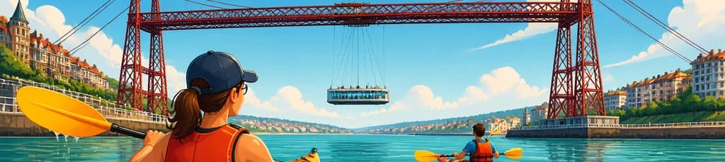 Travesía en kayak exclusiva por la costa de Getxo y el Puente Colgante