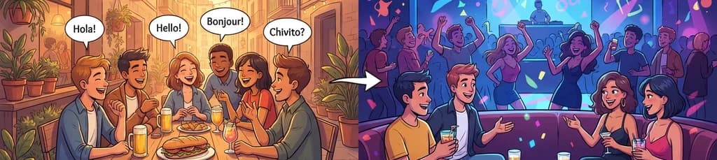 Intercambio de Idiomas y Fiesta del Sábado