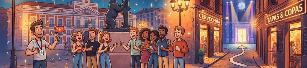 Noche de fiesta en Madrid: Pubcrawl con chupitos de tequila gratis cada viernes