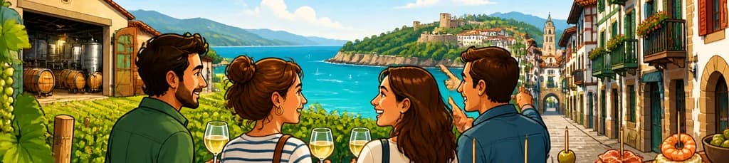 Experiencia privada: Bodega de Txakoli y recorrido de Pintxos en Hondarribia