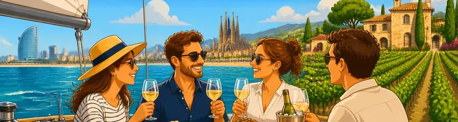 Aventura en velero con cata de vinos de Alella desde Barcelona