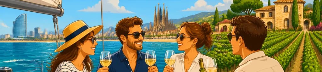 Aventura en velero con cata de vinos de Alella desde Barcelona
