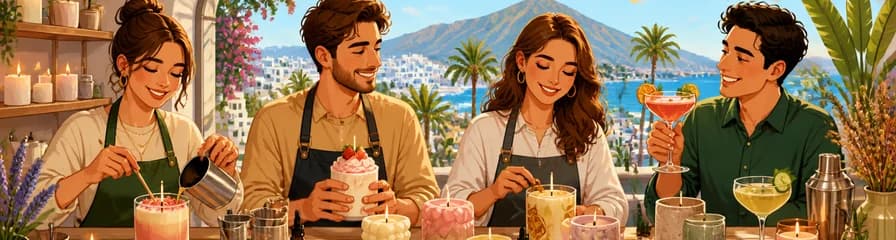 Taller de creación de velas y degustación de cócteles en Marbella