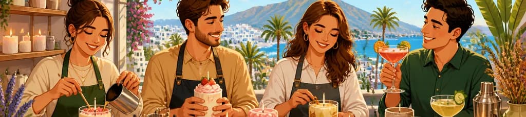 Taller de creación de velas y degustación de cócteles en Marbella