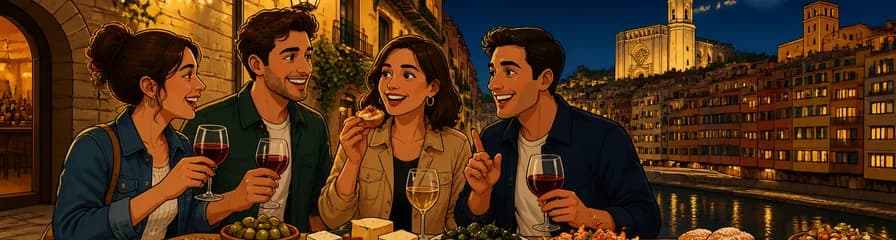 Ruta nocturna de tapas y vino por Girona