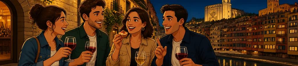 Ruta nocturna de tapas y vino por Girona