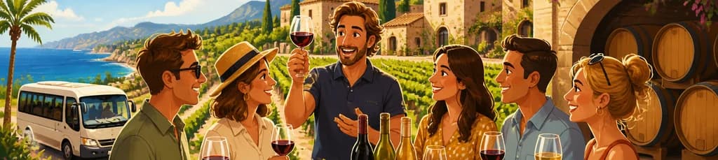 Experiencia enológica XL en Mallorca: tour de bodegas con tres catas de vino y recogida en la costa suroeste